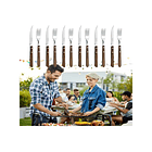 Set 6 Tenedores Y 6 Cuchillos Sierra Asado Madera Parrilla 5
