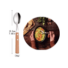 Set 6 Cucharas Acero Inoxidable Cubiertos Madera Cocina 7