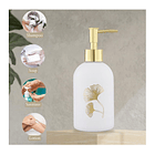 Dispensador De Jabón Cerámica 400 Ml. Jabonera Flor 2