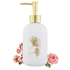 Dispensador De Jabón Cerámica 400 Ml. Jabonera Flor 1