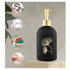 Dispensador De Jabón Cerámica 400 Ml. Jabonera Flor 2