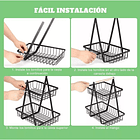 Canasta Organizador De Fruta Y Verduras 2 Niveles Estante 6