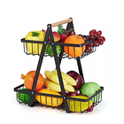 Canasta Organizador De Fruta Y Verduras 2 Niveles Estante 9