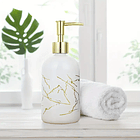Dispensador De Jabón Cerámica 400 Ml. Jabonera Marmol 5