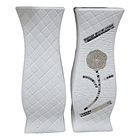 Florero Jarrón De Cerámica Blanco Diseño Vintage 1