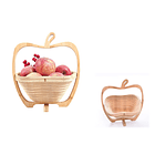 Frutera De Madera Plegable Cesta Frutas Forma Manzana 1