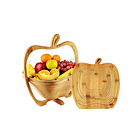 Frutera De Madera Plegable Cesta Frutas Forma Manzana 5