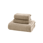 Pack 3 Toallas Baño De Cuerpo Pelo Y Cara Microfibra MARRON  1