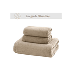 Pack 3 Toallas Baño De Cuerpo Pelo Y Cara Microfibra MARRON  4