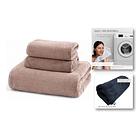 Pack 3 Toallas Baño De Cuerpo Pelo Y Cara Microfibra ROSADO 3