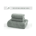 Pack 3 Toallas Baño De Cuerpo Pelo Y Cara Microfibra Verde 4