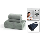 Pack 3 Toallas Baño De Cuerpo Pelo Y Cara Microfibra Verde 5