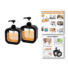 2 Piezas, Dispensador De Jabón De Plástico Negro 5