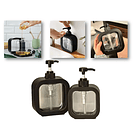 2 Piezas, Dispensador De Jabón De Plástico Negro 7