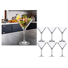 Juego De 6 Copas De Martini Vidrio Elegante 2