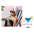 Juego De 6 Copas De Martini Vidrio Elegante 5