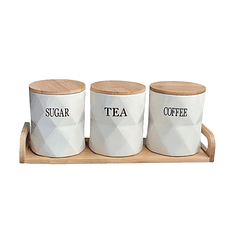 Pack3 Frasco Hermético Contenedor Cocina Azucar Te Cafe 