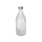 Botella Agua Textura Vidrio Y Tapa Rosca 1000ml Hermética 2