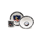 Set De Desayuno Colo Colo 3 Pcs Plato Bowl Y Tazon 1