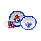  Universidad De Chile Set Desayuno 3 Piezas Plato Bowl Tazón 3