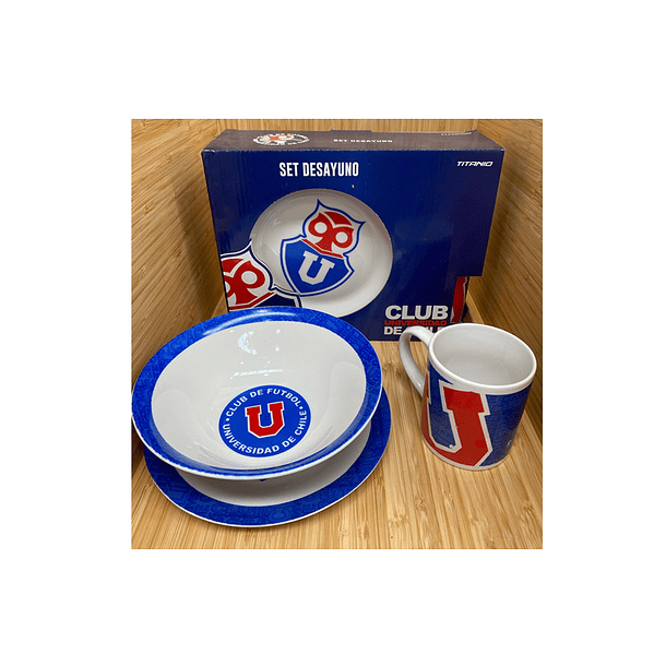  Universidad De Chile Set Desayuno 3 Piezas Plato Bowl Tazón 5