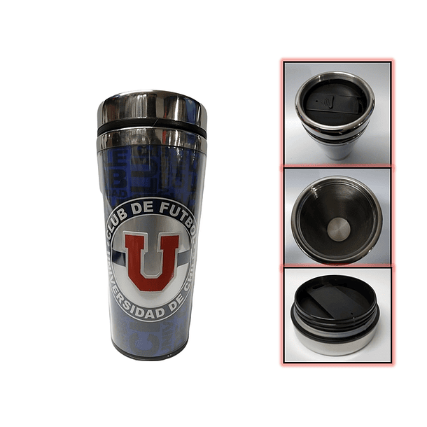 Mug Térmico U. De Chile 450 Ml Color Azul 3