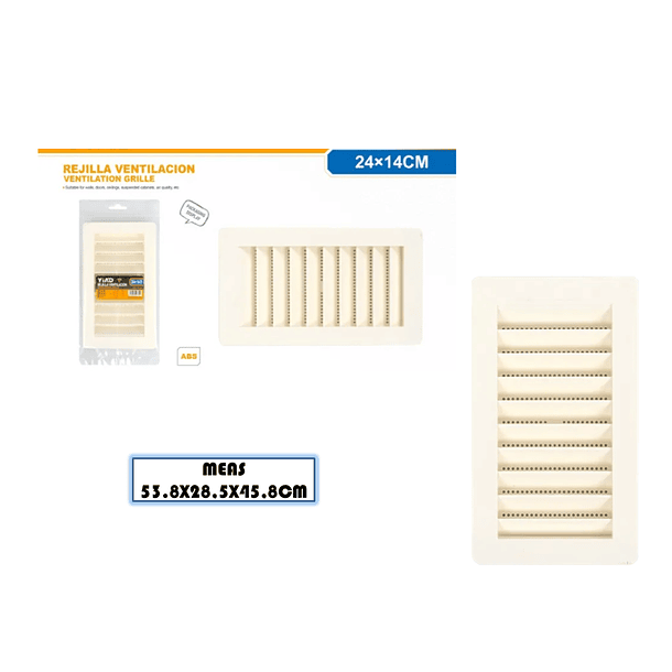 Rejilla Ventilación Generica 24x14 Cm Blanca 3
