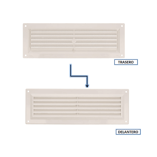 Rejilla Ventilación Generica 26x9 Cm Blanca 3