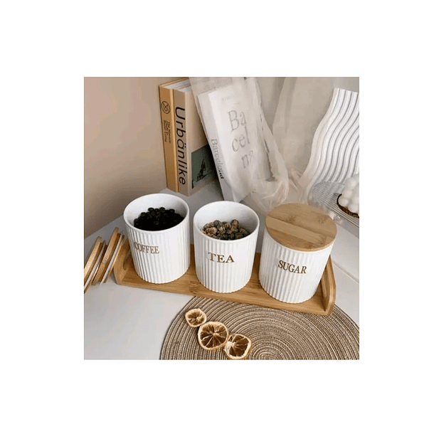 Pack3 Frasco Hermético Contenedor Cocina Azucar Te Cafe  10