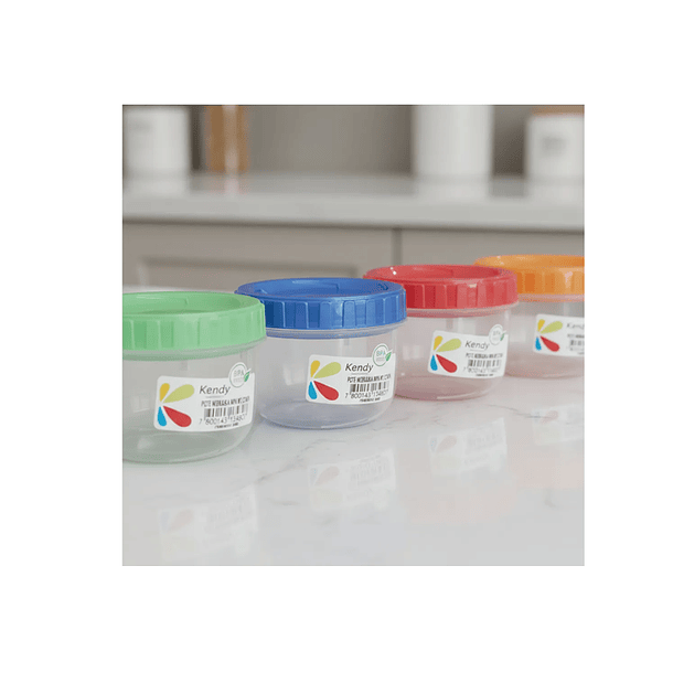 Set 4 Mini Tupper Contenedor Alimento Multiproposito Redondo 4