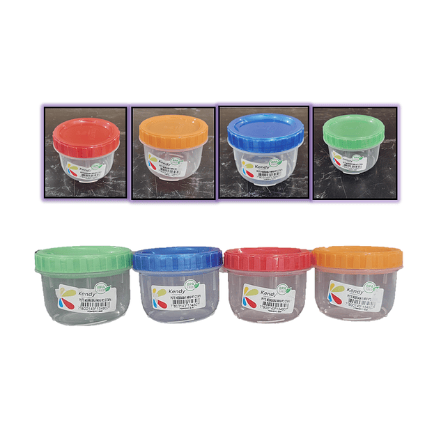 Set 4 Mini Tupper Contenedor Alimento Multiproposito Redondo 6