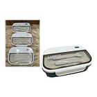 Taper 3 Compartimentos De Plástico Para Comida 1000 Ml 9