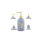 Dispensador De Jabón Cerámica 400 Ml. Jabonera Flor  2