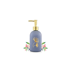 Dispensador De Jabón Cerámica 400 Ml. Jabonera Flor  1