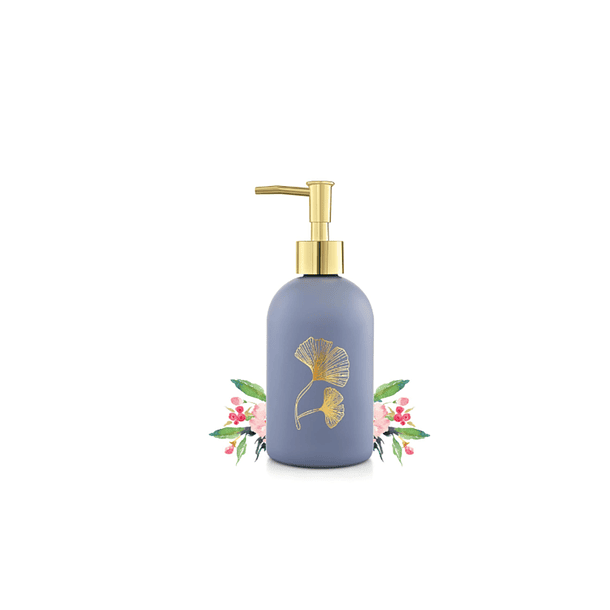 Dispensador De Jabón Cerámica 400 Ml. Jabonera Flor  1