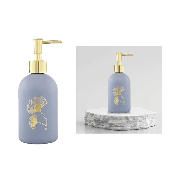 Dispensador De Jabón Cerámica 400 Ml. Jabonera Flor  3