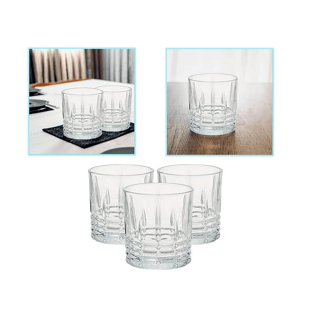 Set 6 Vasos Bajos Modelo Birmingham Trago Jugo Vidrio 3
