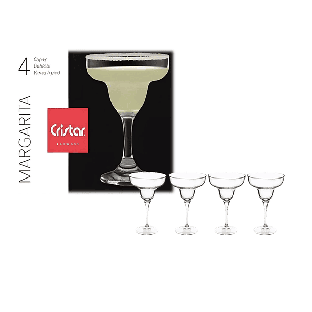Set De 4 Copas Margaritas Alta Calidad Transparente 4