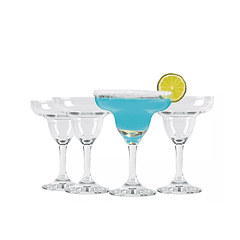 Set De 4 Copas Margaritas Alta Calidad Transparente