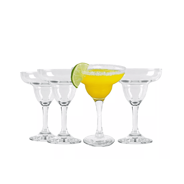 Set De 4 Copas Margaritas Alta Calidad Transparente 8