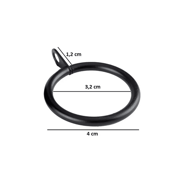 Pack 10 Argollas Para Cortinas De Metal 2