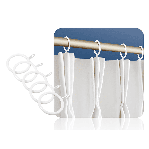 Pack 10 Argollas Para Cortinas De Metal BLANCO 3