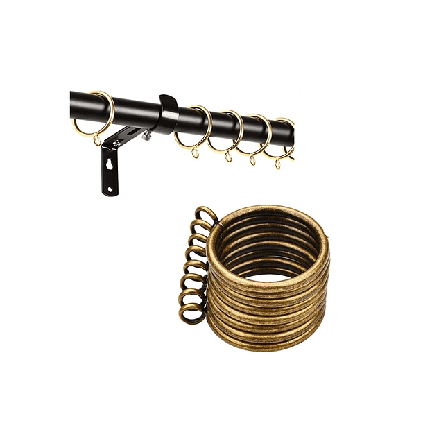 Pack 10 Argollas Para Cortinas De Metal DORADO 4