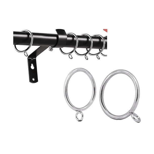 Pack 10 Argollas Para Cortinas De Metal Plateado 6