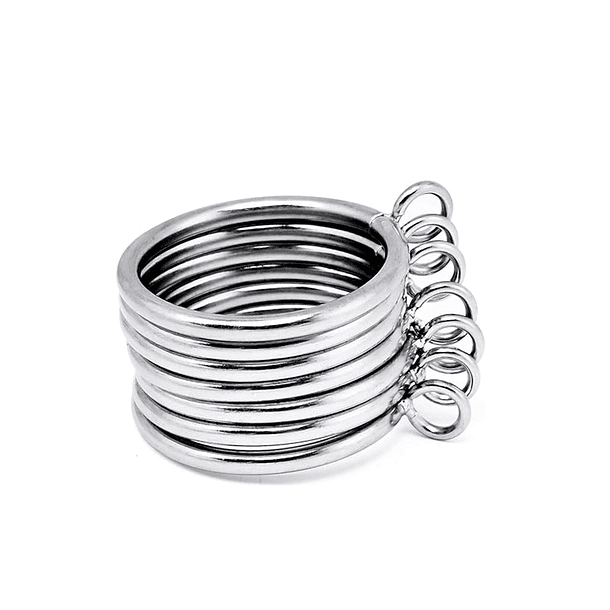 Pack 10 Argollas Para Cortinas De Metal Plateado 1