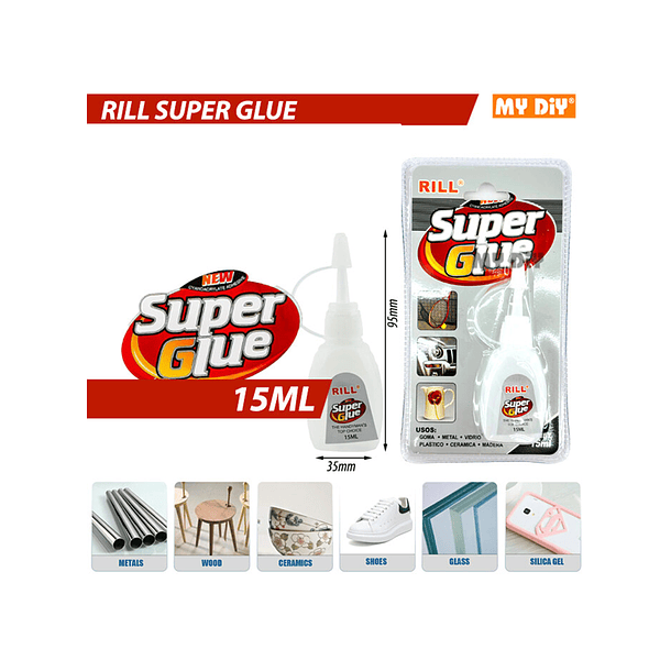Rill Super Glue 15g Pegamento Instantáneo Extra Fuerte 2
