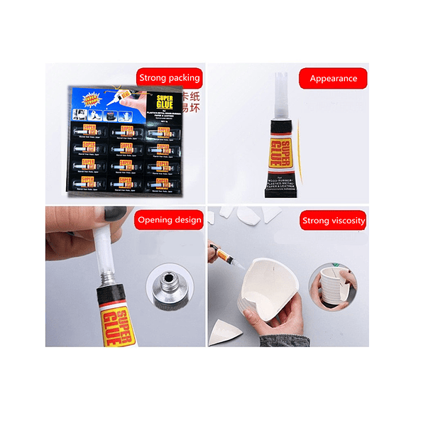 Pack 12 Super Pegamento Tipo Gotita Super Glue 4