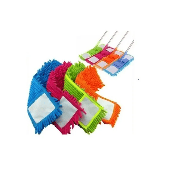 Trapeador Microfibra Plano Con Paño Lavable Hogar Colores 1