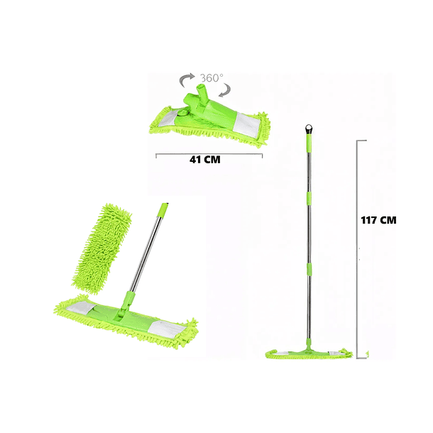Trapeador Microfibra Plano Con Paño Lavable Hogar Colores 4