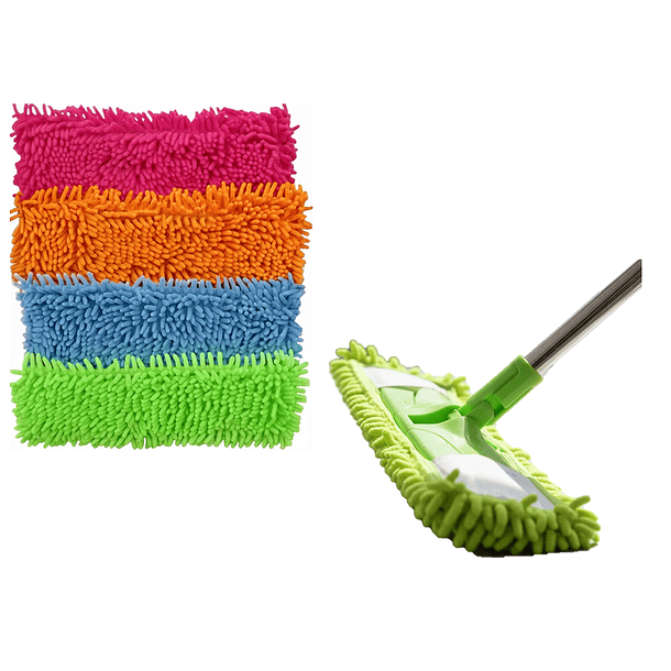 Trapeador Microfibra Plano Con Paño Lavable Hogar Colores 8